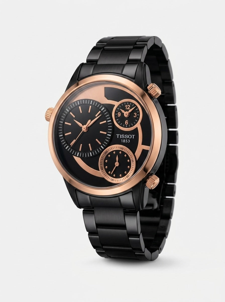 Tissot 80 Dual-Time Black & Rose Gold Edition