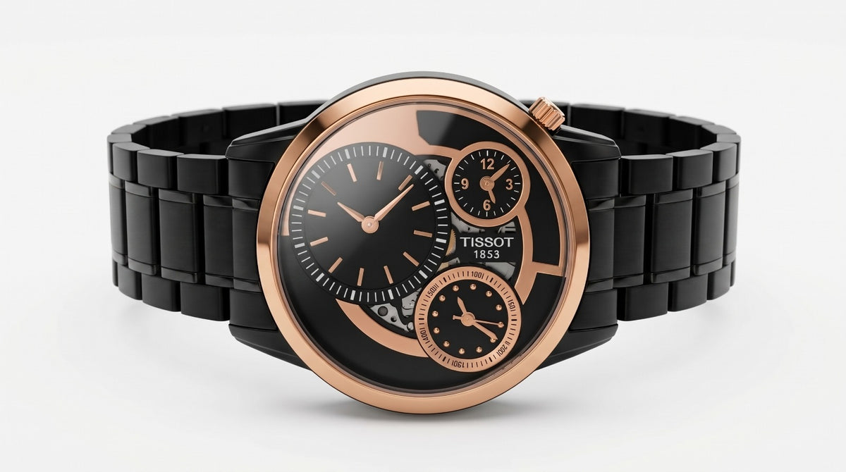 Tissot 80 Dual-Time Black & Rose Gold Edition
