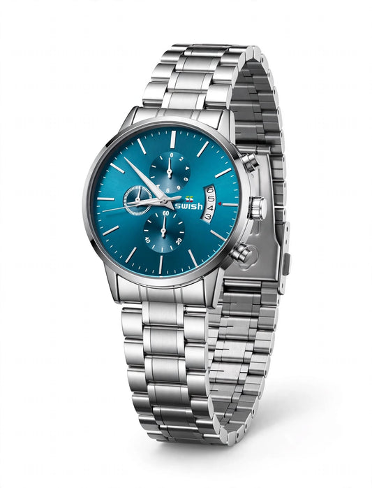 Swish Ocean Blue Dial | Silver Stainless Steel