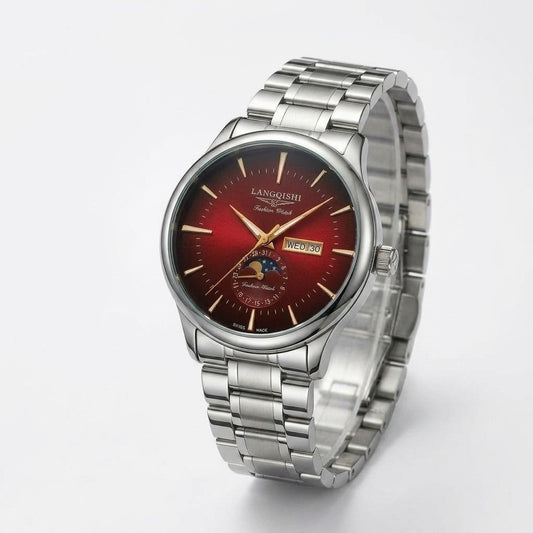 Langqishi Red Dial Moonphase Watch