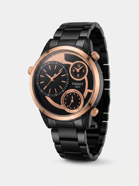 Tissot 80 Dual-Time Black & Rose Gold Edition