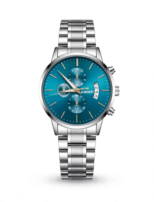 Swish Ocean Blue Dial | Silver Stainless Steel
